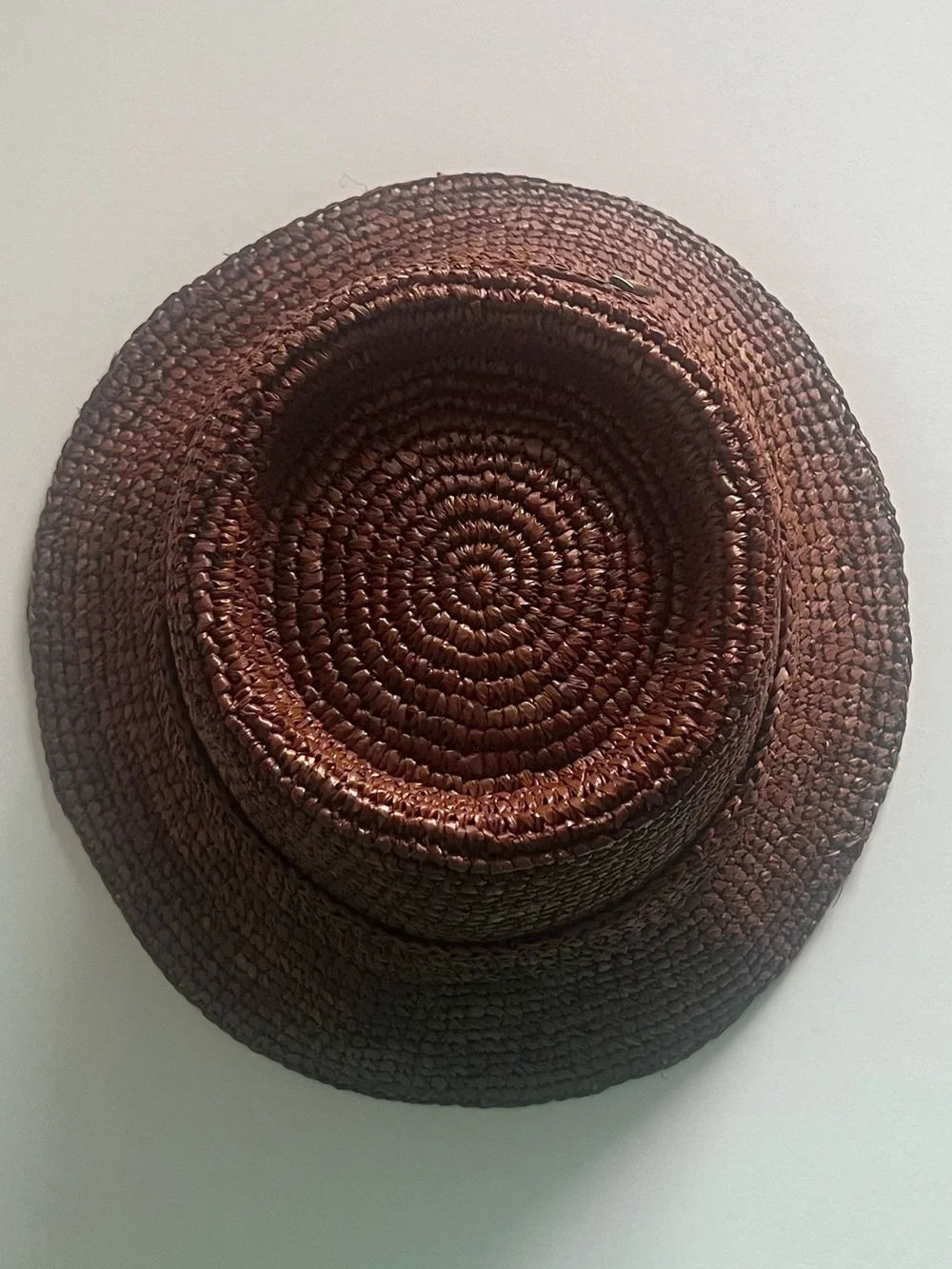 {Wyeth} Brand New Brown Raffia Straw Bucket Hat